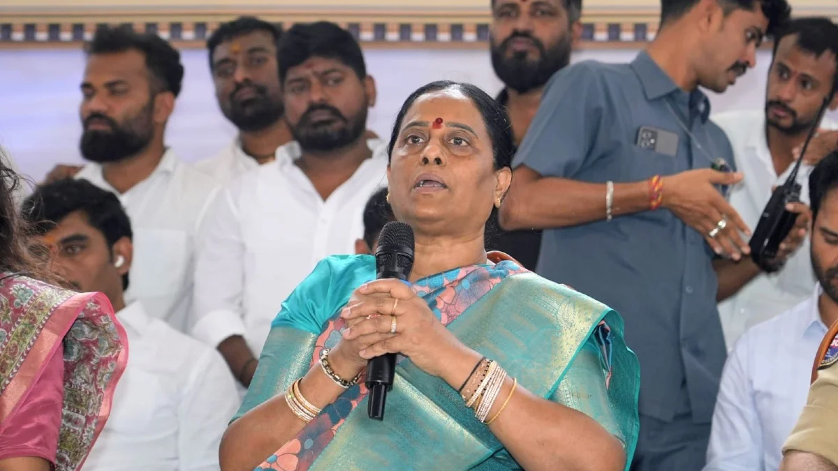 Minister Konda Surekha unveiled the poster of Balkampet Sri Ellamma festival