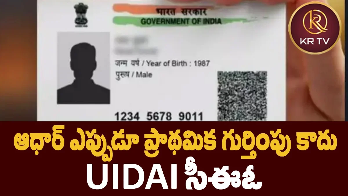 ఆధార్‌ ఎప్పుడూ ప్రాథమిక గుర్తింపు కాదు: UIDAI సీఈఓ